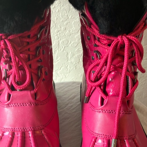 Coach: Lenora (Q1000) Hot Pink & Black Winter Boots- 9.5- marks - Picture 8 of 16